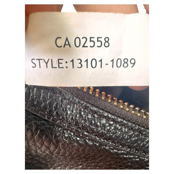 Fossil Keely Tote Leather Large Handbag Cognac Brown Black Shoulder Bag Zipper - Picture 10 of 10